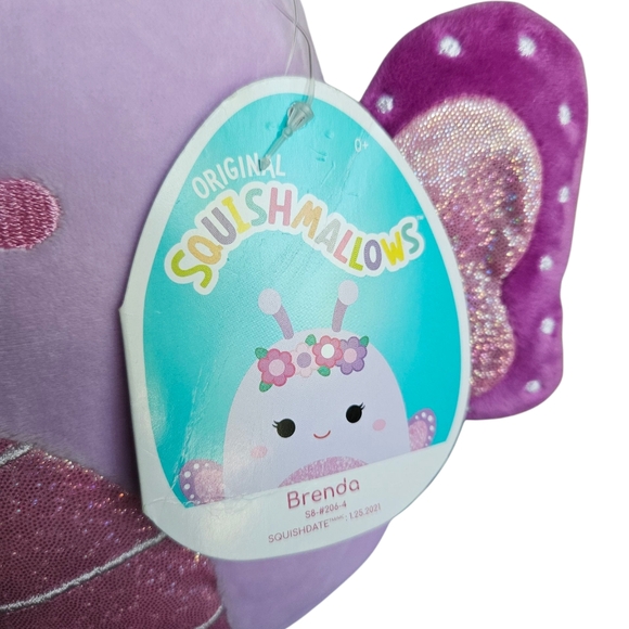 Squishmallows Brenda the butterfly with floral headband 8 inch soft plush NWT. - Picture 3 of 5